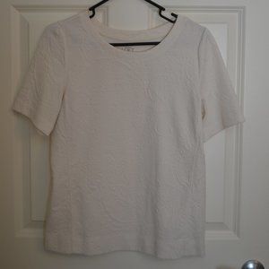 Loft Soft Jaquard Top - Sz Small - off white/cream